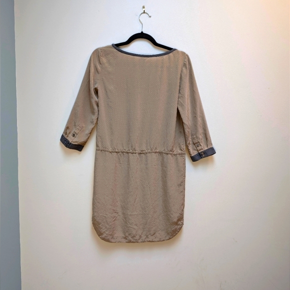 Club Monaco Blake Pindot Dress | 100% Silk Nude Dress - Picture 2 of 5